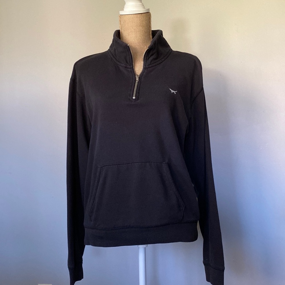 Victorias Secret PINK 1/4 zip pullover with leopard logo